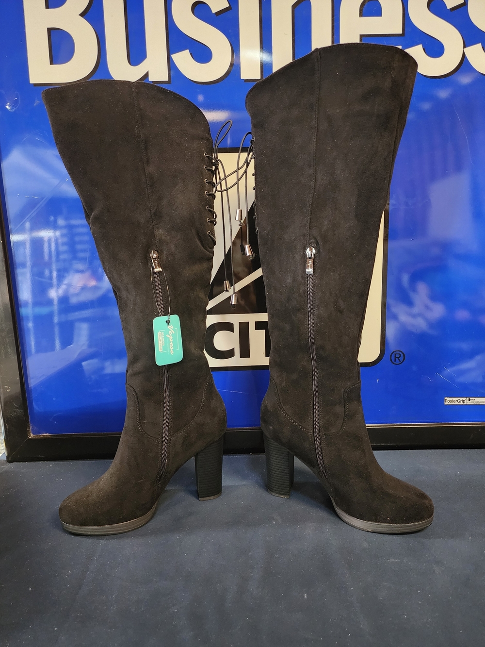 Black Over-the-Knee Heeled Boots NWT
